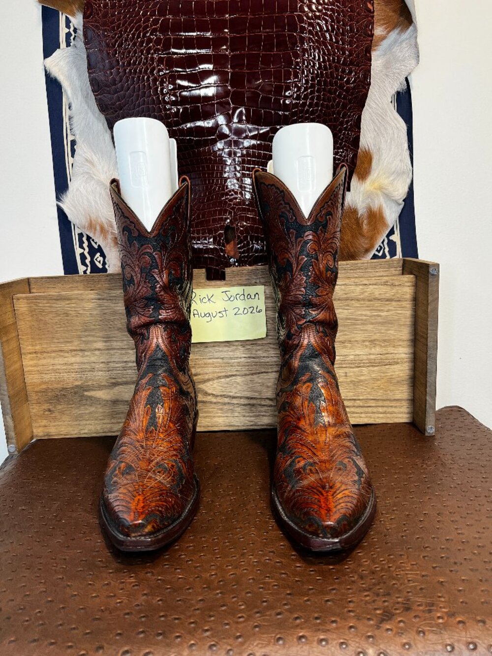 Famous Fully Tooled Lucchese Handmade Classic "Kent's" Cowboy Boots size 11.5D